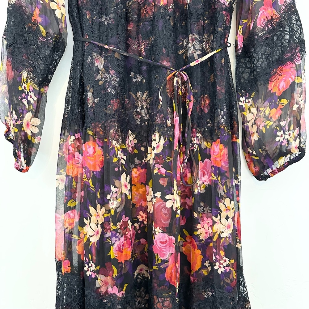 Johnny Was Love Flora Silk Lace Tiered Maxi Dress L38023 - Picture 11 of 16